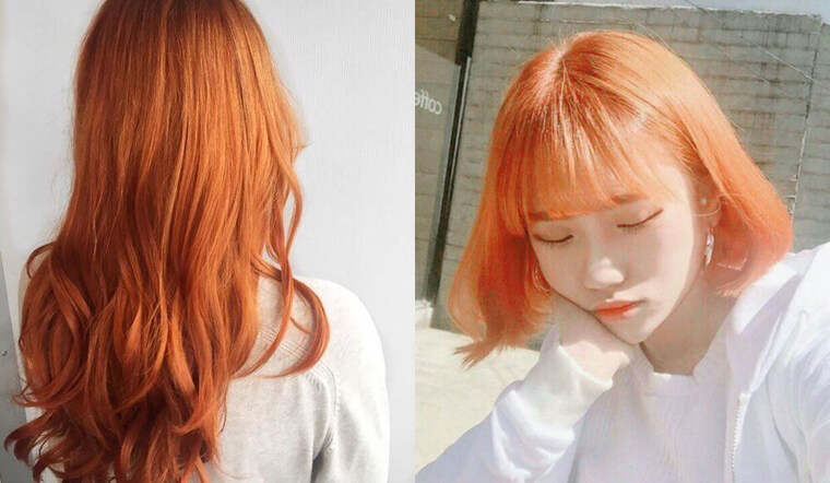 màu tóc màu cam cháy