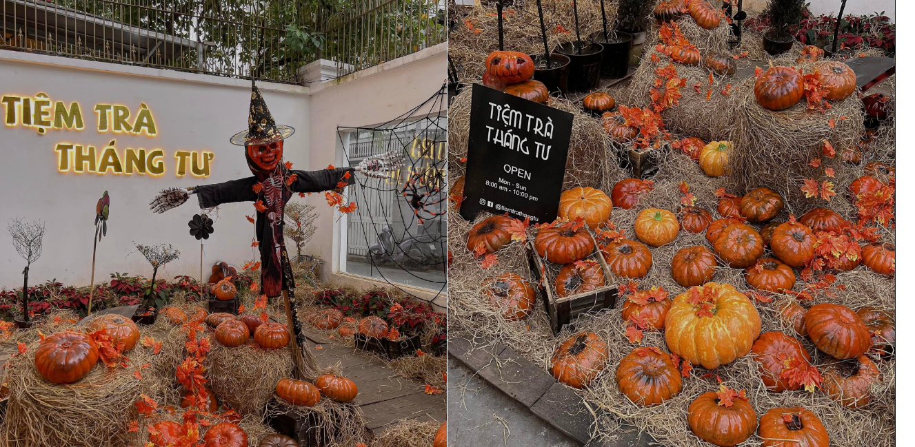 Tiệm Trà Tháng Tư - Quán cà phê trang trí Halloween sống ảo cực đẹp