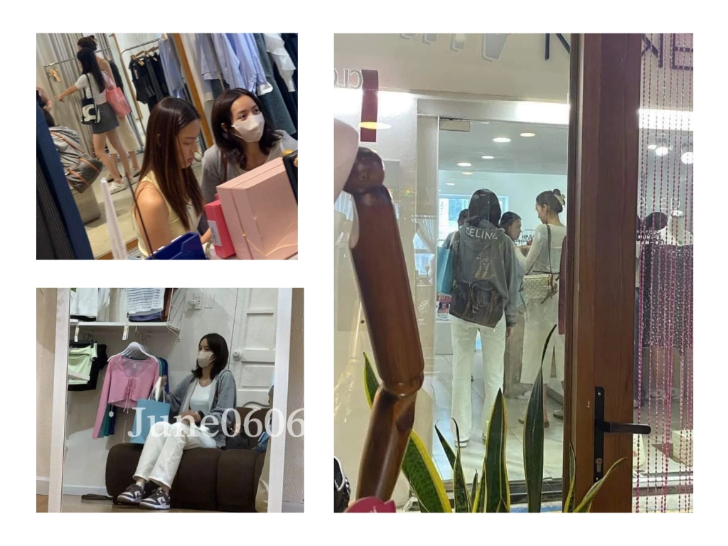 Lisa được bắt gặp mua sắm cùng chị họ tại các shop thời trang Việt Nam