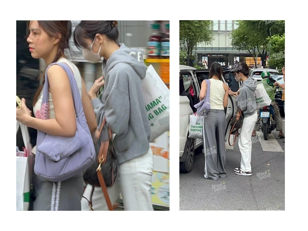Hình ảnh Lisa cùng chị họ sau khi càn quét các local brand Việt Nam