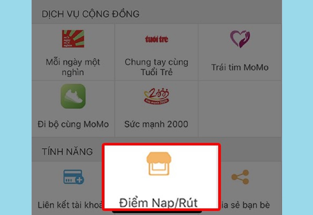 Nhấn vào nút lệnh Điểm nạp/Rút 