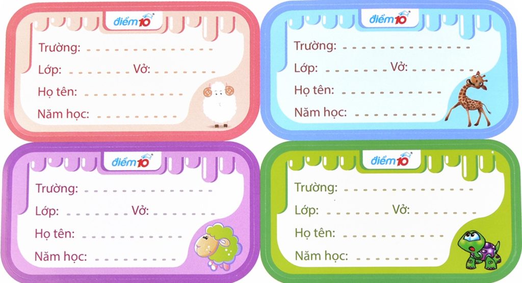 nhãn vở học sinh