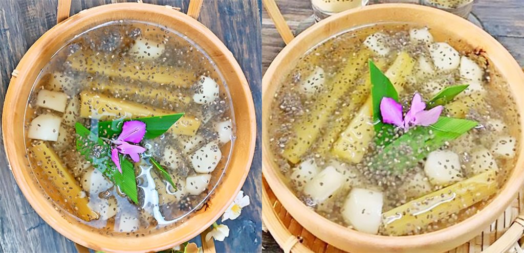 Nước mía lau nấu với củ năng - hạt sen