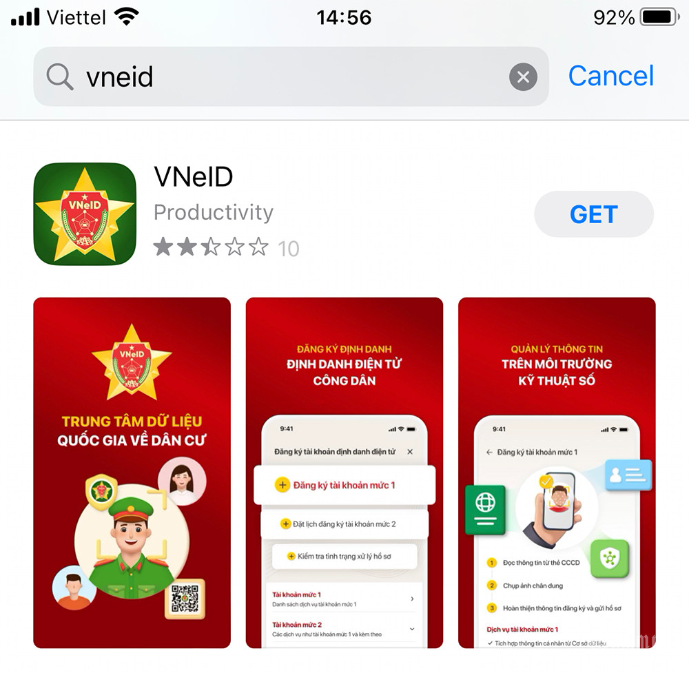 Tải và cài đặt ứng dụng VNeID