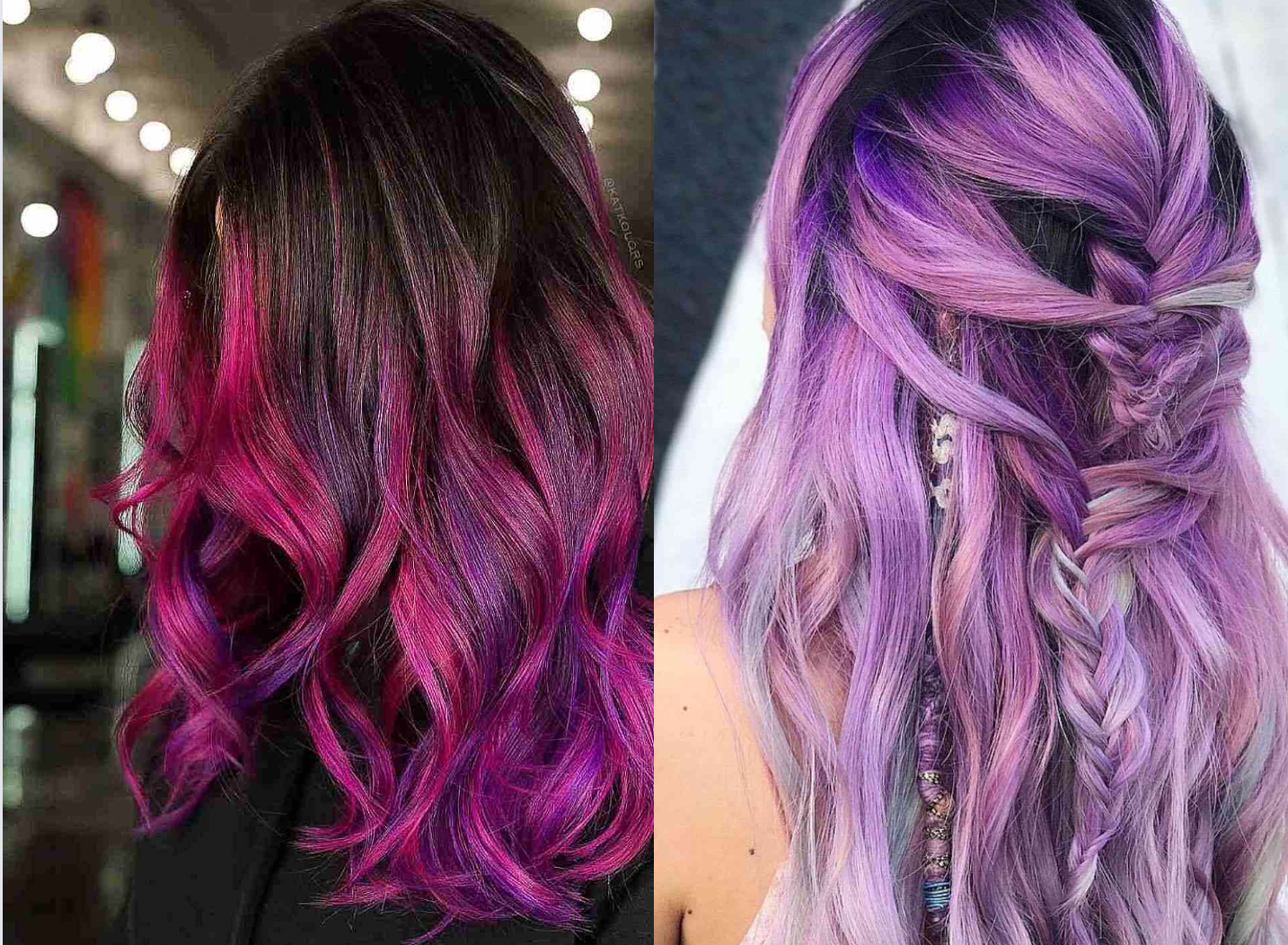 Nhuộm tóc bằng công nghệ balayage hồng tím