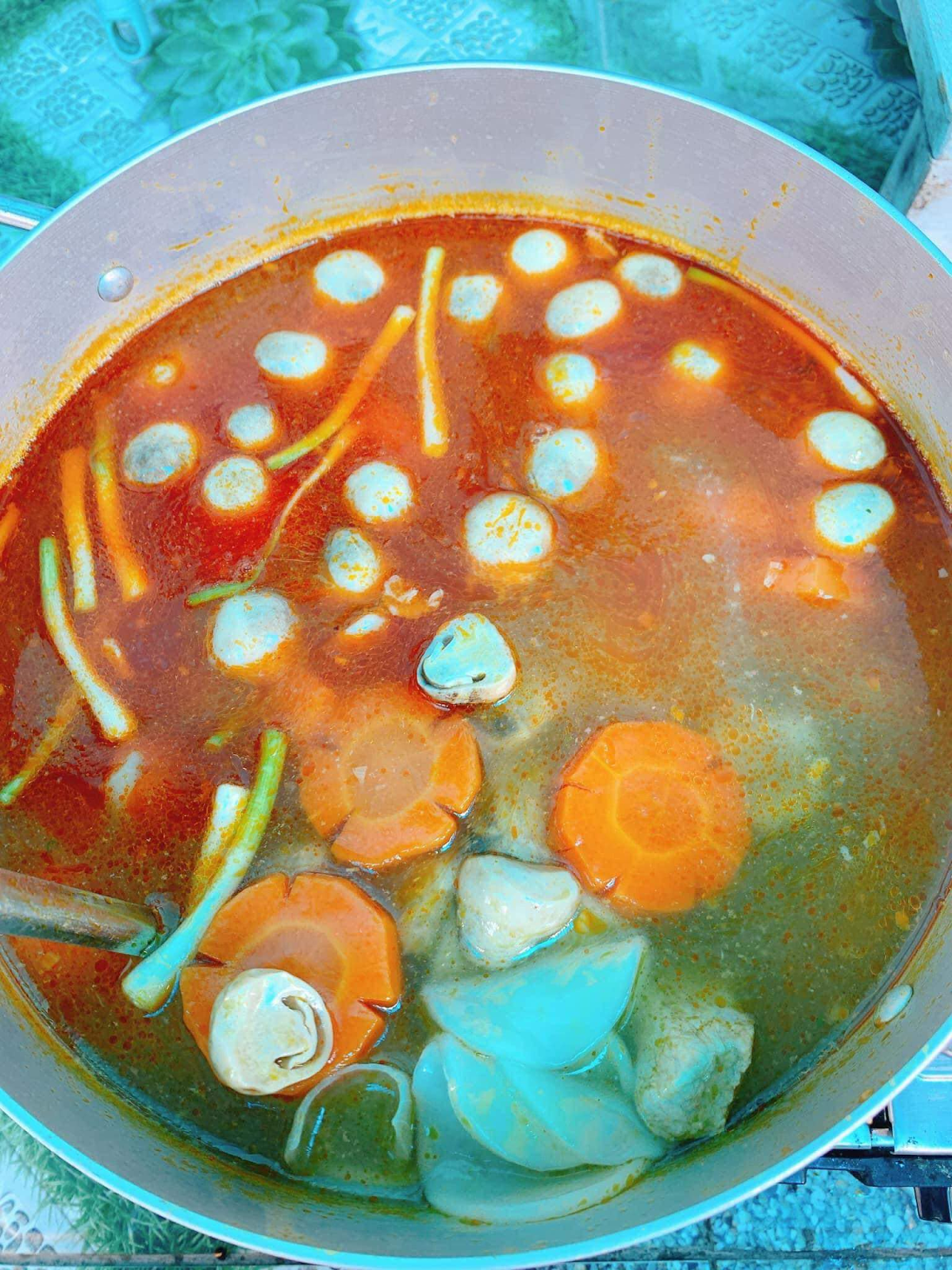 Nấu bánh phồng tôm nấu tôm