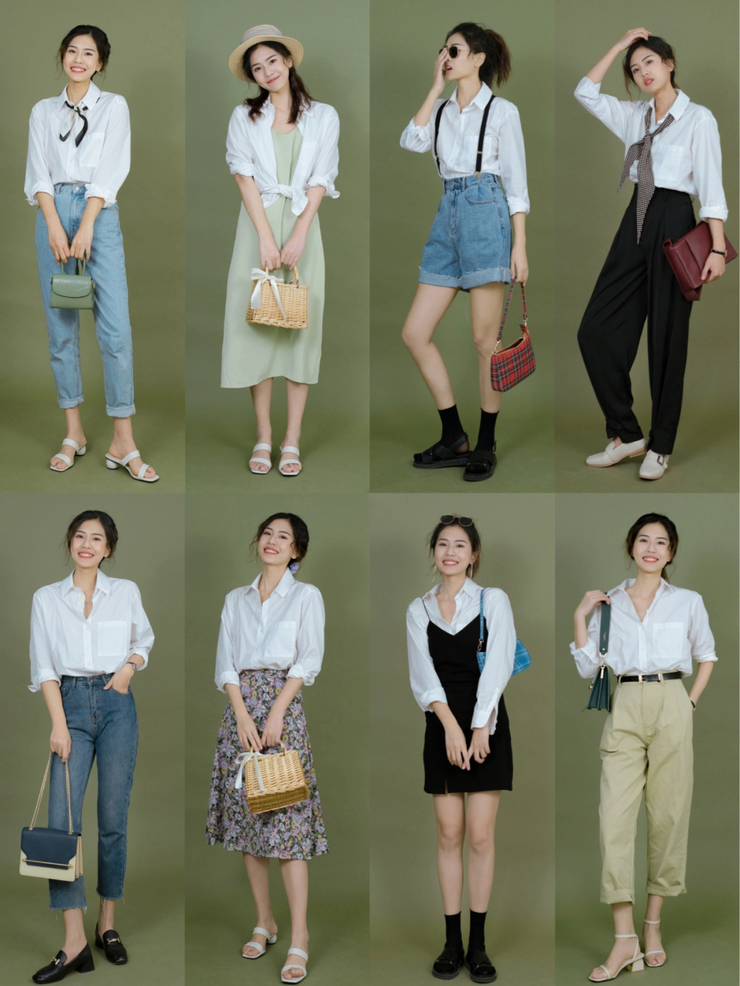 Phối áo sơ mi trắng