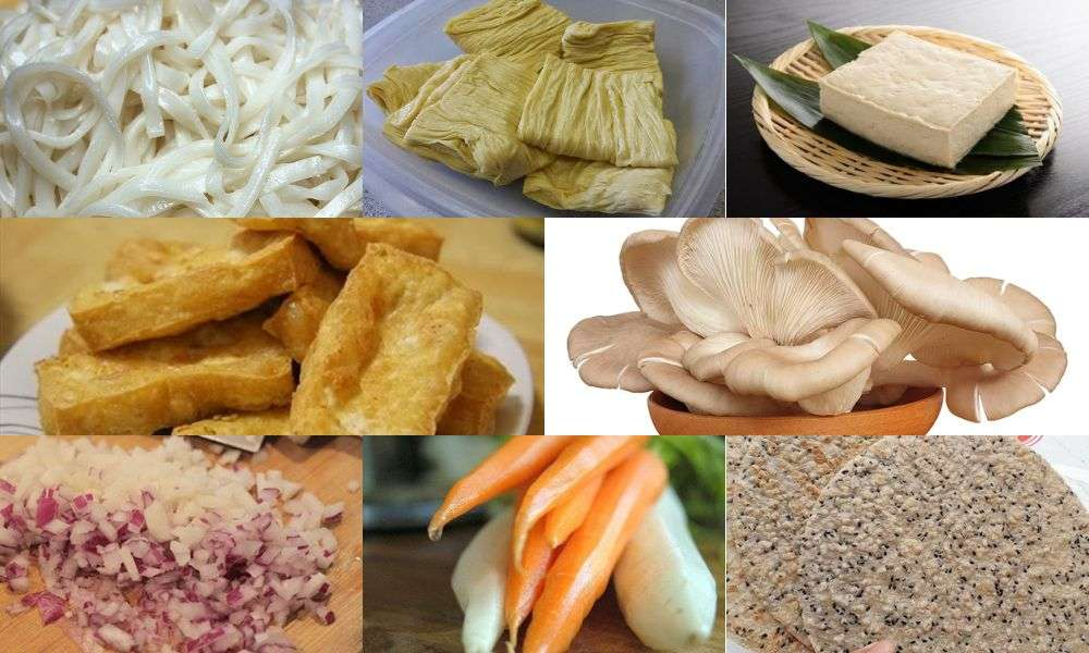 Nguyên liệu nấu mì quảng chay
