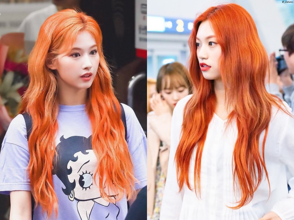 Nhuộm tóc màu cam neon