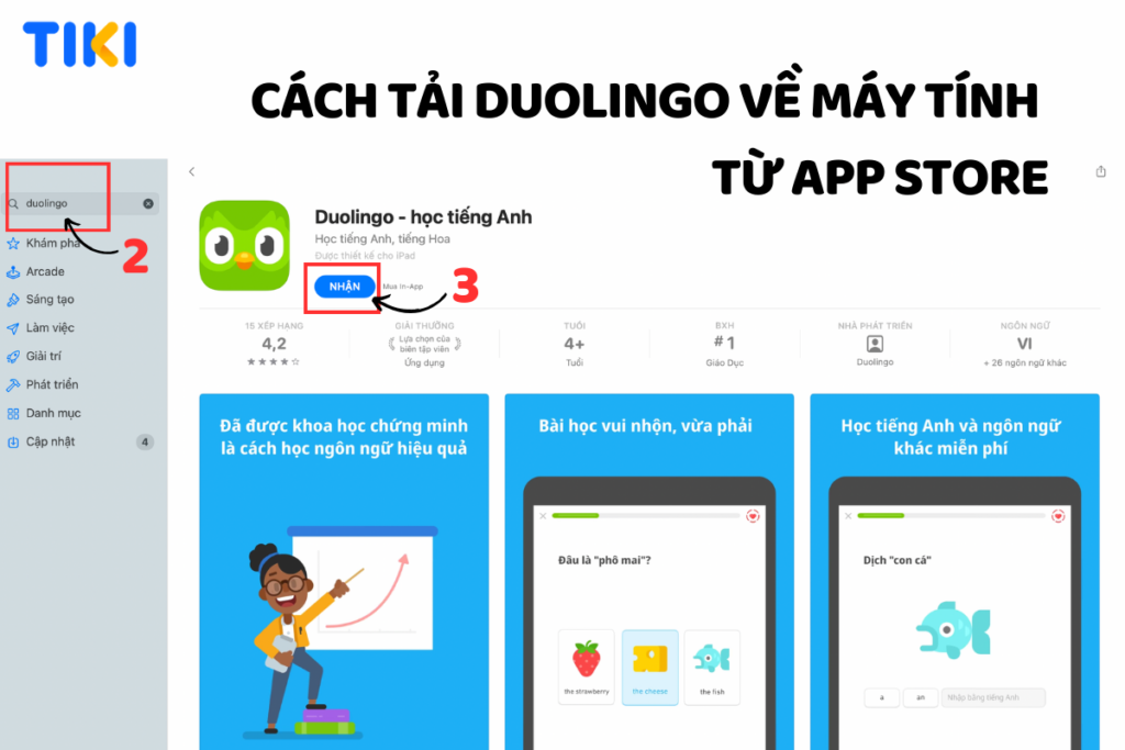Tải Duolingo về máy tính bằng App Store