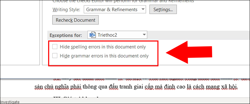 điều chỉnh các mục theo mong muốn