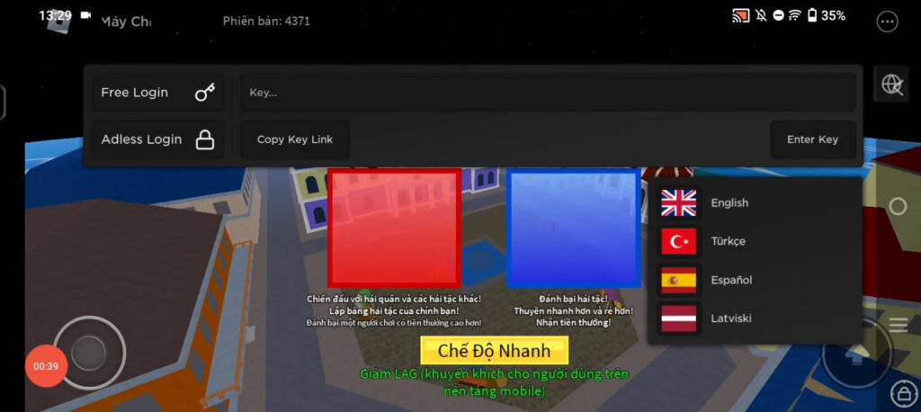 Mở Roblox lên và nhập key