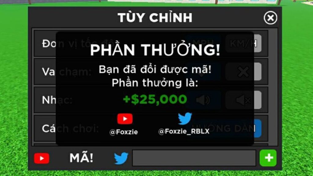 Bạn sẽ được thông báo xác nhận và nhận phần thưởng từ mã code