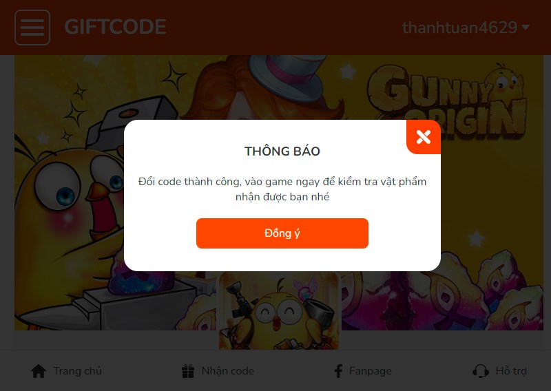 Thông báo thành công