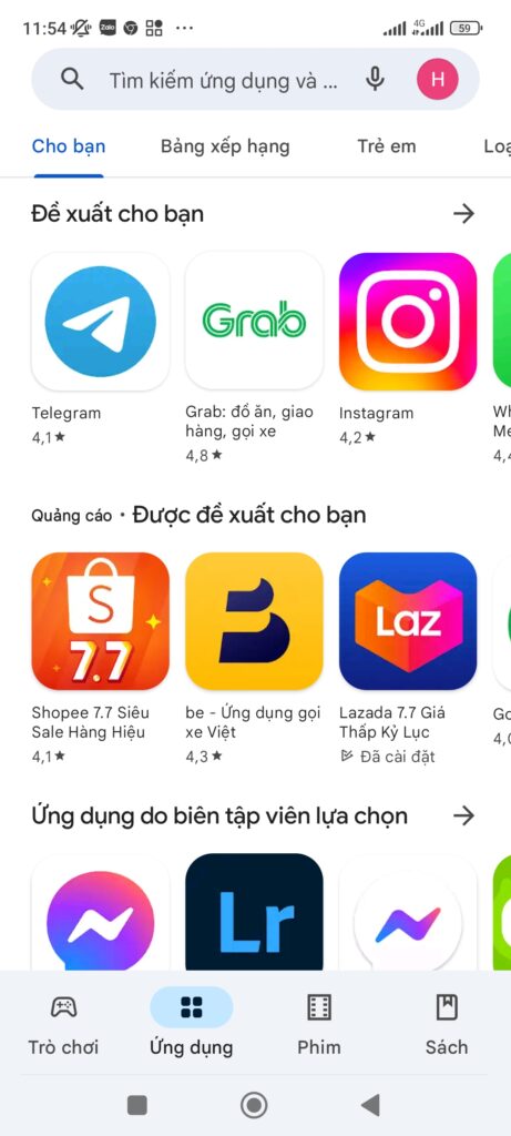 Mở ứng dụng CH play trên điện thoại Android, sau đó search “Nox Lucky Wallpaper” và tải ứng dụng về máy 