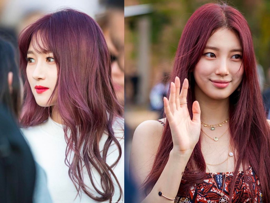 Nâu hạt dẻ ánh tím được nhiều idol Hàn Quốc sử dụng