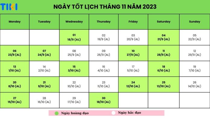 ngày tốt tháng 11