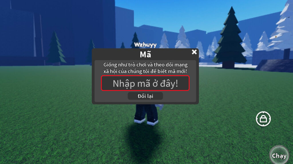 Nhập code vào để nhận phần thưởng
