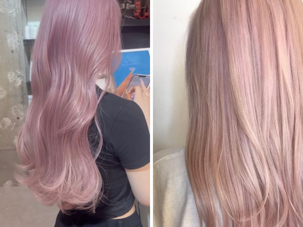 Nhuộm tóc màu hồng bạch kim
