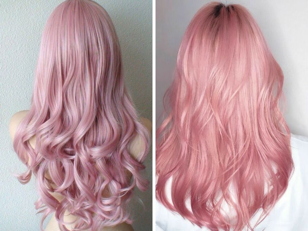 Nhuộm tóc màu hồng khói 