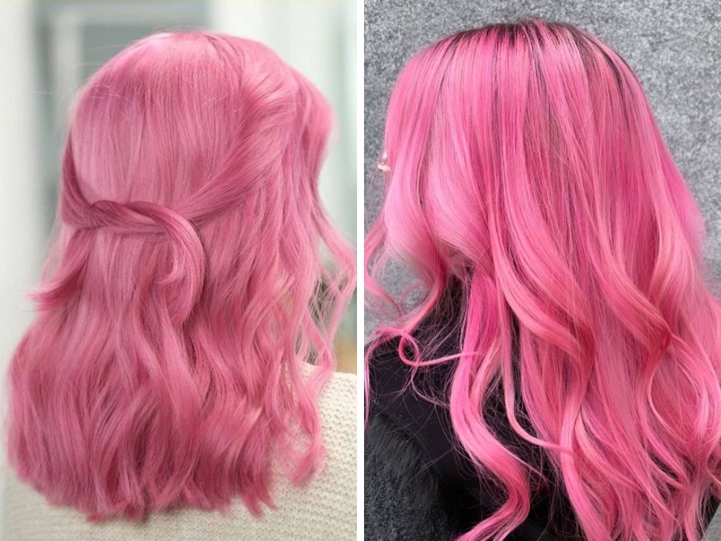 Nhuộm tóc màu hồng neon