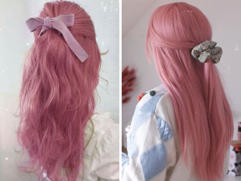Nhuộm tóc màu hồng pastel 