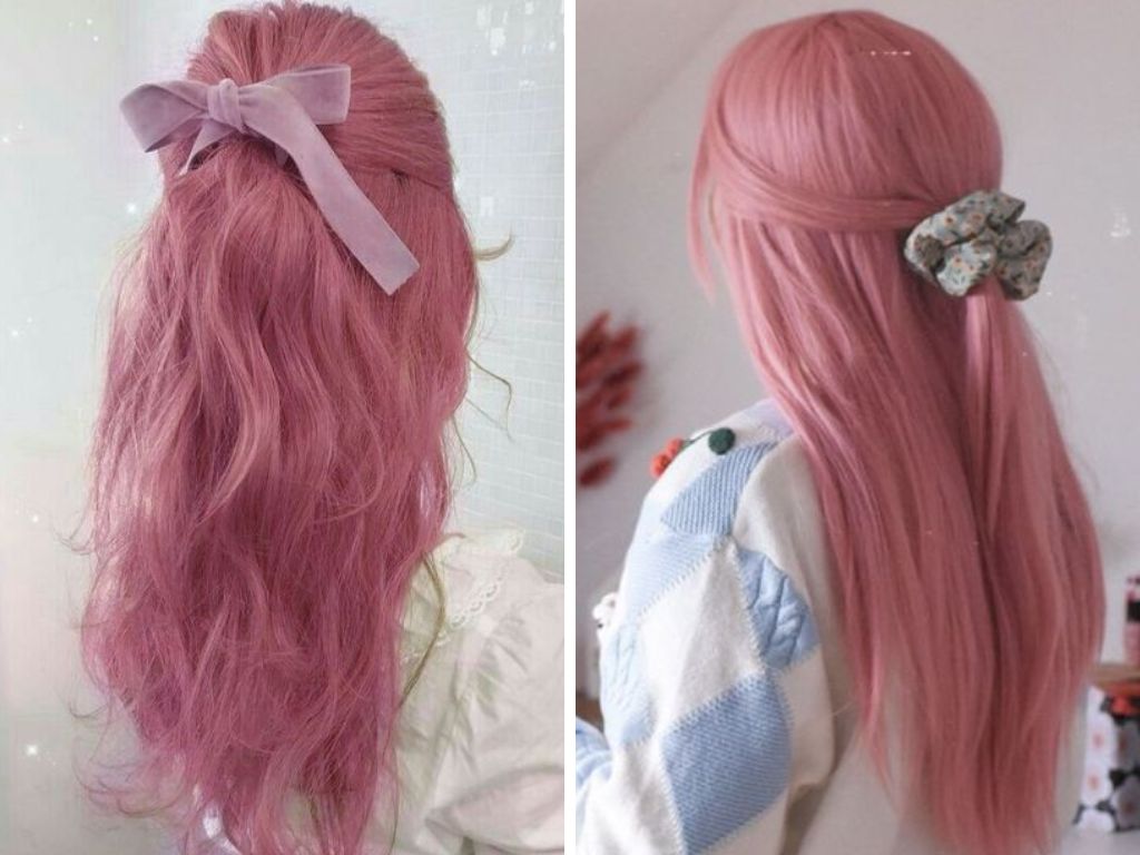 Nhuộm tóc màu hồng pastel