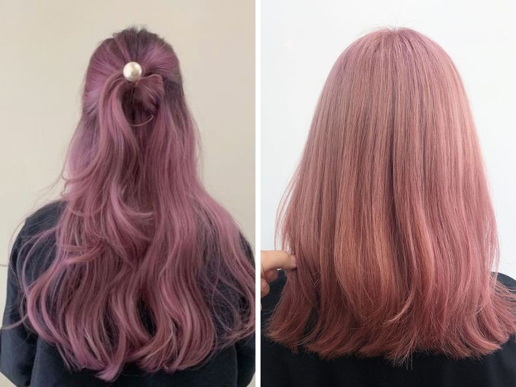 Nhuộm tóc màu hồng san hô