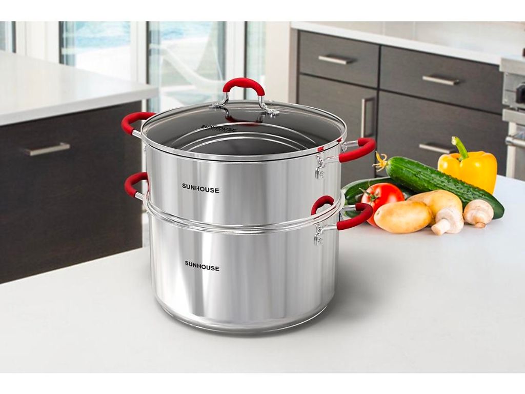 Nồi hấp thủy nhiệt nắp kính 24cm Sunhouse SHG507-24