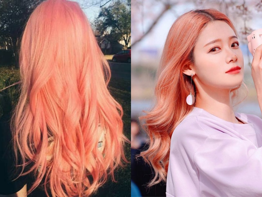Nhuộm tóc màu cam hồng