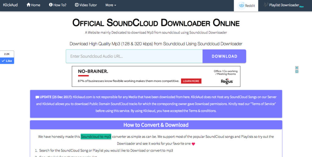 Cách tải nhạc SoundCloud trên klickaud.co