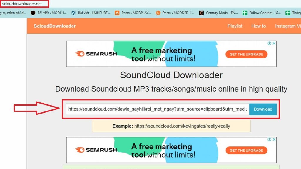 Cách tải nhạc SoundCloud trên sclouddownloader.com