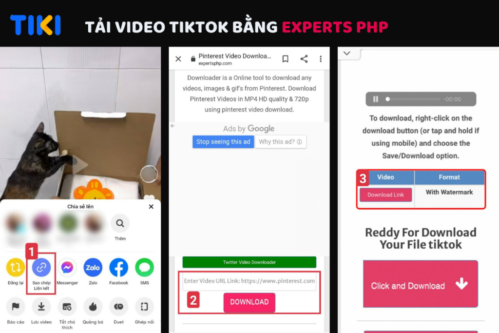 Tải video TikTok bằng Experts PHP