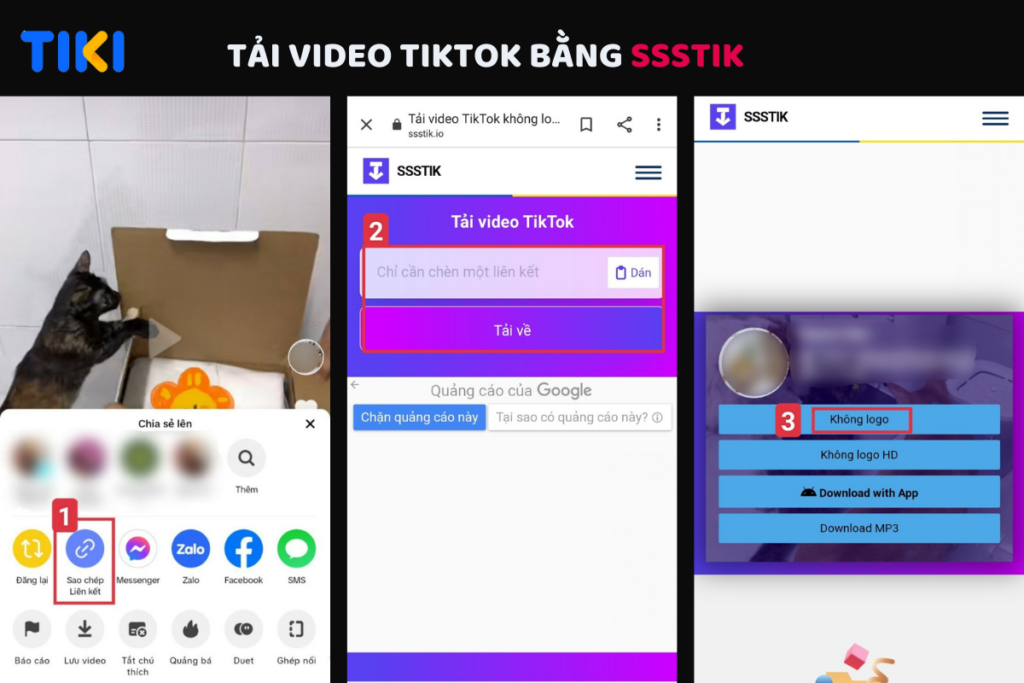 Tải video TikTok bằng SSSTik