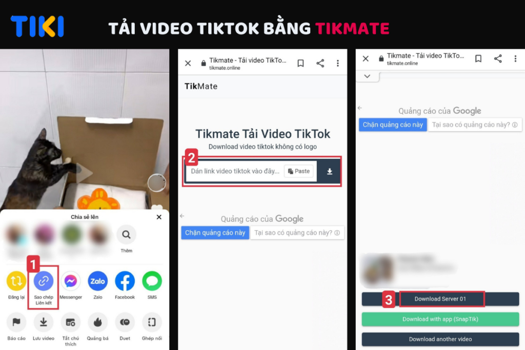 Tải video TikTok bằng TikMate