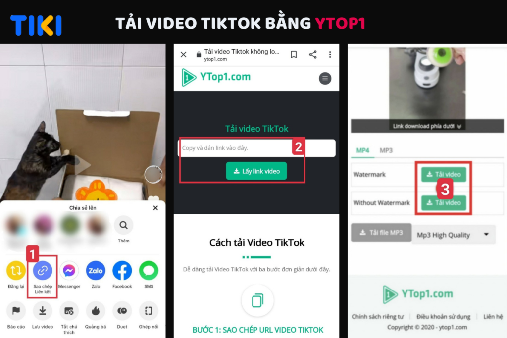 Tải video TikTok bằng YTop1