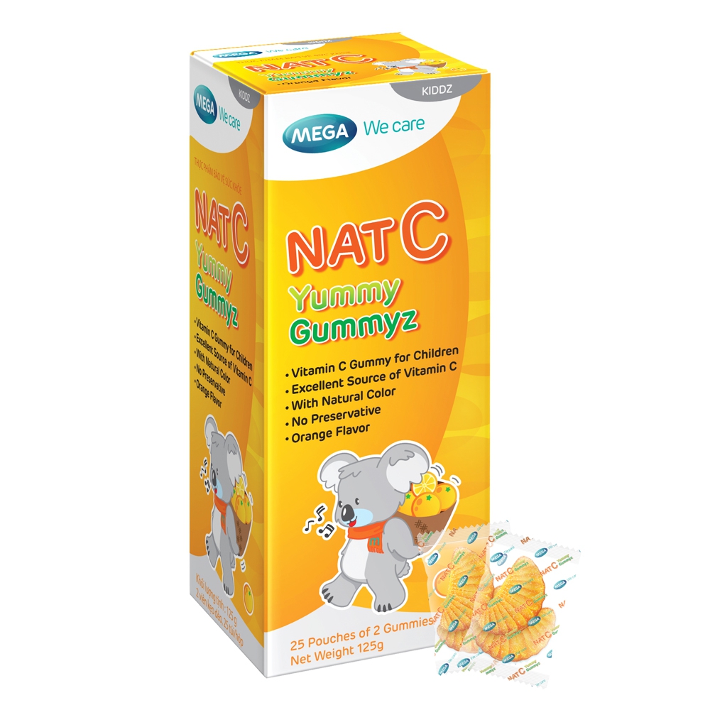 Viên nhai Nat C Yummy Gummyz MEGA We care giúp trẻ phát triển toàn diện 