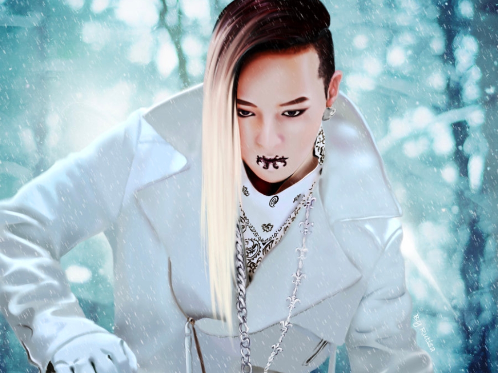 Màu tóc đen trắng của G-Dragon 