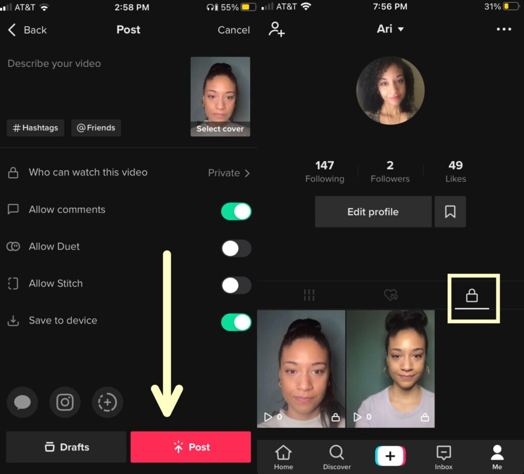 Xoá video nháp cũng cũng tương tự như các video đăng công khai