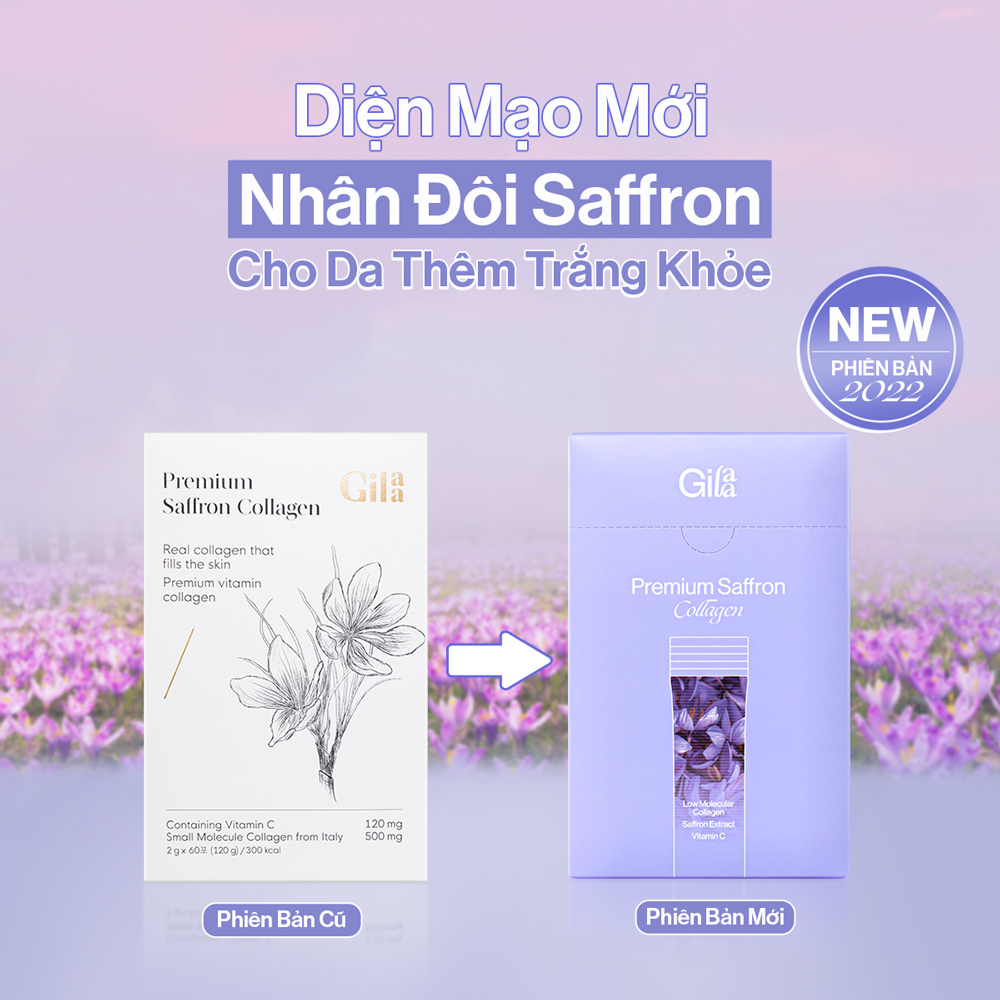 Bột uống Collagen Gilaa Premium Saffron Collagen