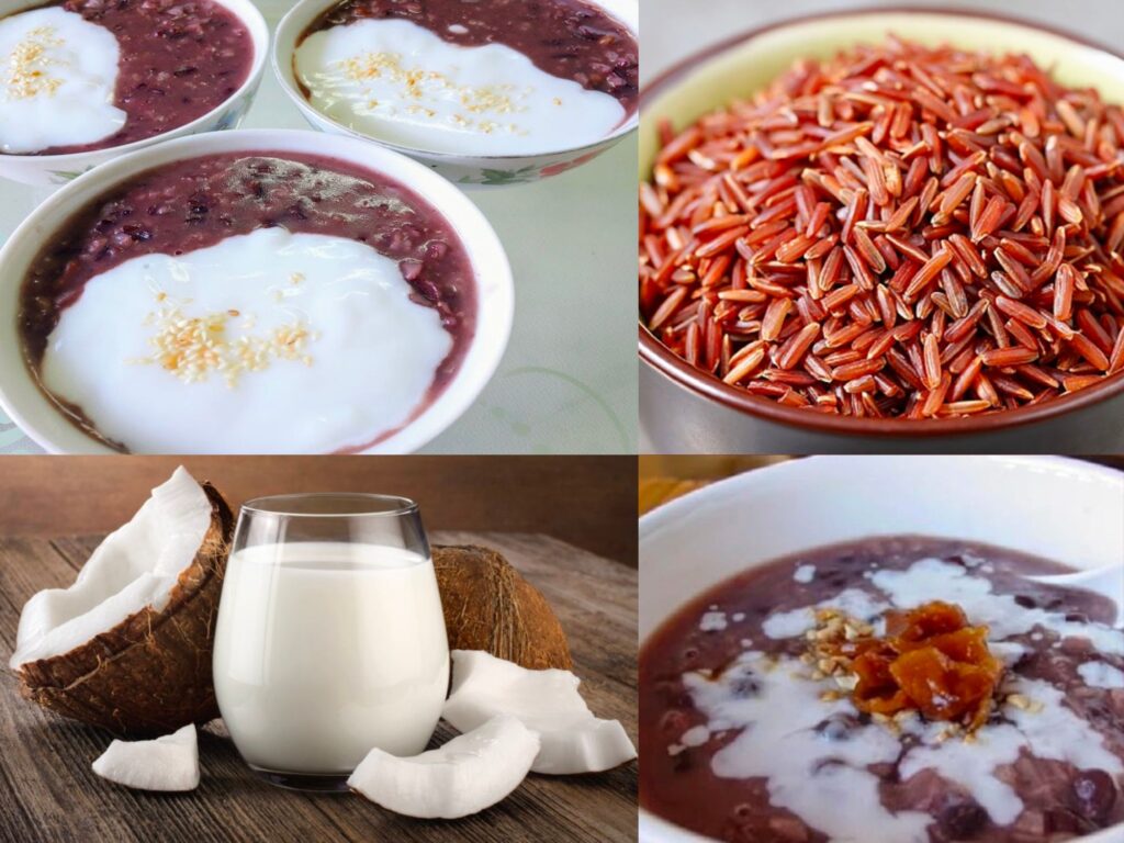 Cháo nước cốt dừa, gạo lứt thơm ngon, béo ngậy