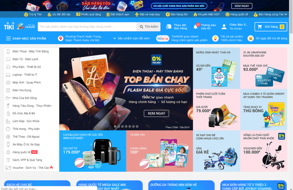 Hàng hoá Tiki đa dạng