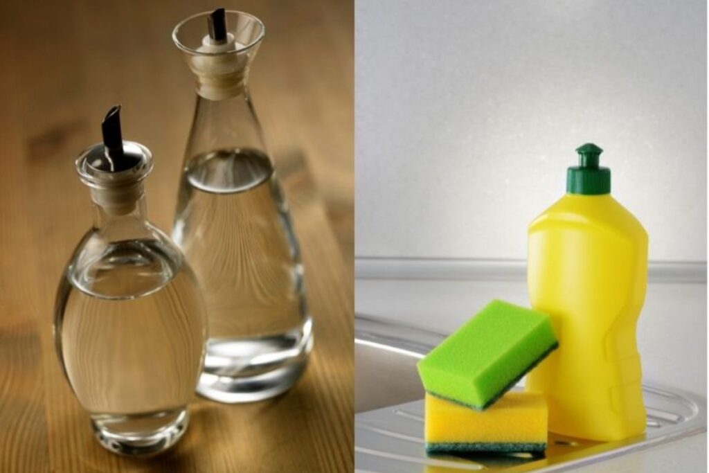 Dùng dịch hỗn hợp gồm oxy già và nước rửa chén để vệ sinh các vết bẩn cứng đầu