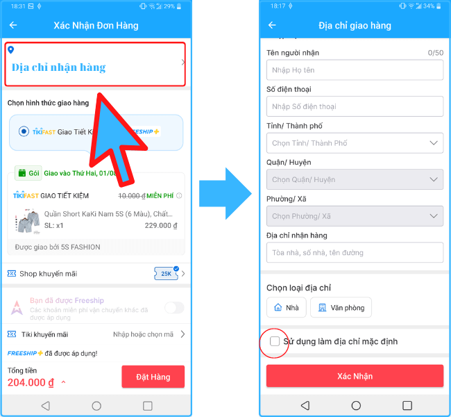 Hướng dẫn sử dụng app Tiki