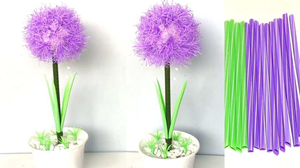 Làm hoa bằng ống hút