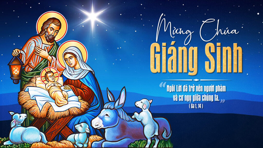Thiệp giáng sinh công giáo đơn giản