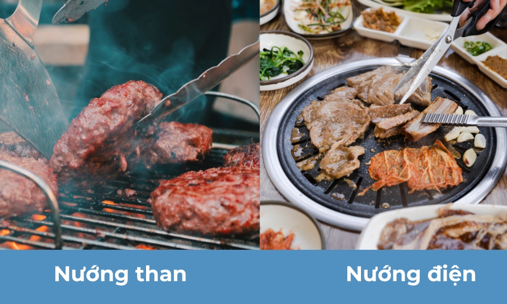 Nướng than và nướng điện đều có tiện lợi riêng Nướng than và nướng điện đều có tiện lợi riêng