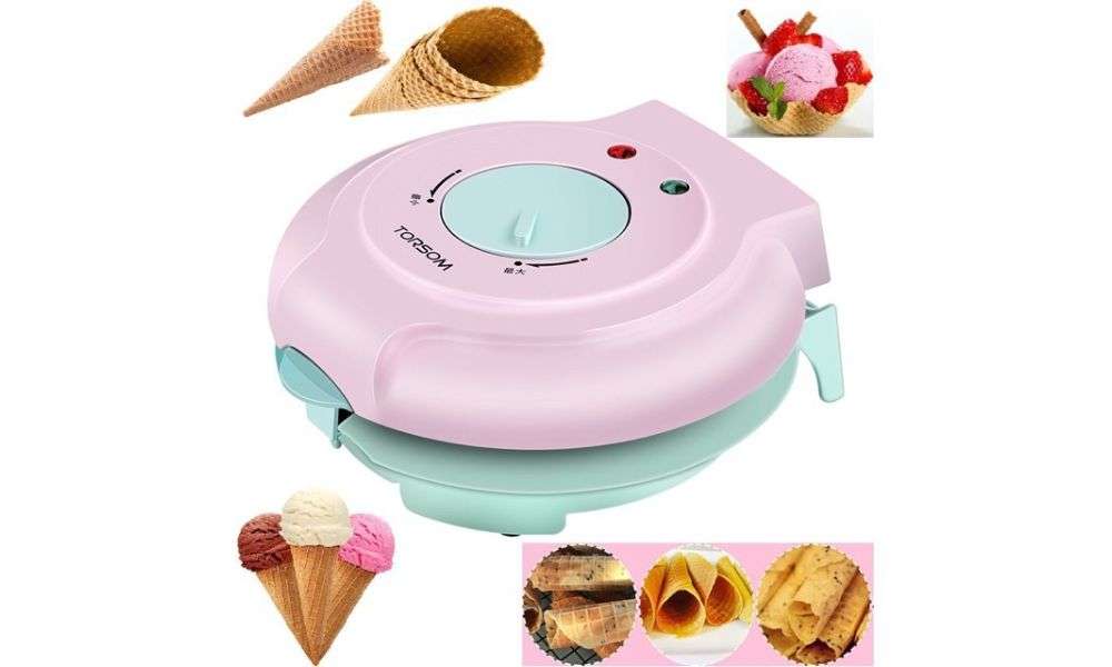 Máy làm bánh quế mini Torsom nhỏ gọn dễ dàng mang theo khi đi du lịch