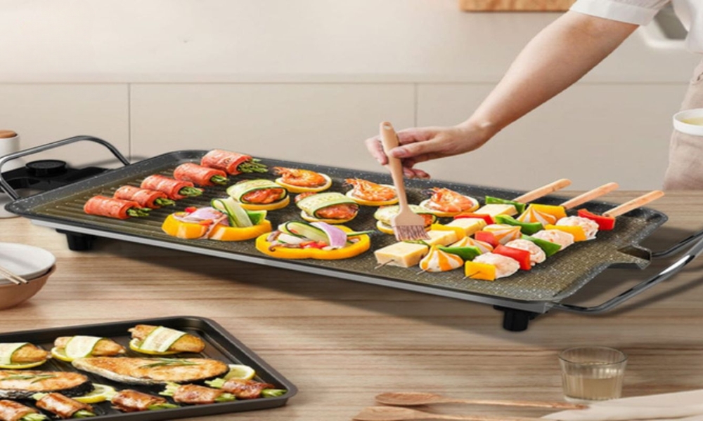 Vỉ nướng chống dính mặt phẳng giúp áp chảo thức ăn Vỉ nướng chống dính mặt phẳng giúp áp chảo thức ăn