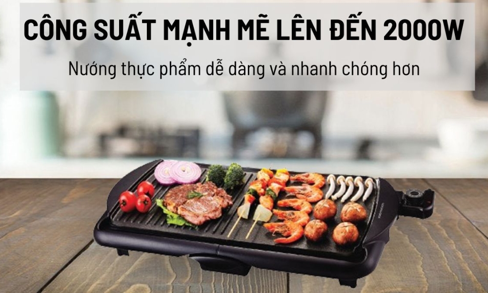Vỉ nướng điện Lock&Lock EJG231 công suất 2000W Vỉ nướng điện Lock&Lock EJG231 công suất 2000W